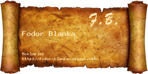 Fodor Blanka névjegykártya