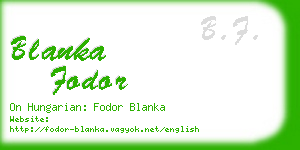 blanka fodor business card